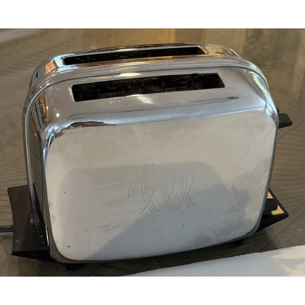 VTG toastmaster pop-Up toaster chrome 2 Slice mcm retro tested works